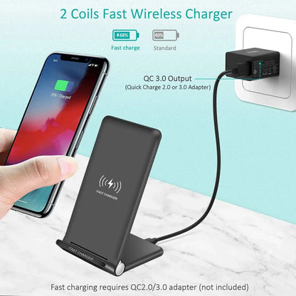 15W FAST WIRELESS CHARGER WITH STAND QUICK CHARGE - Johnbob's