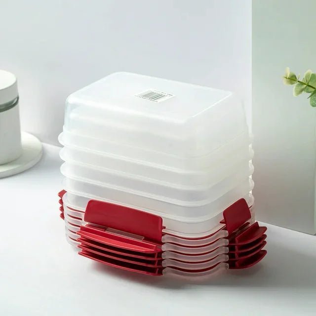 5 Pack Stackable Food Storage Containers Airtight & Leakproof Set Snap Lock Lids - Johnbob's