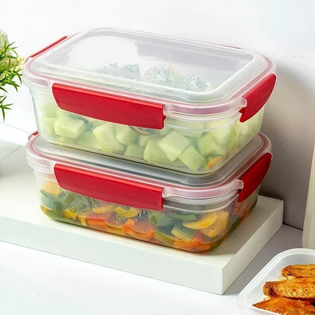 5 Pack Stackable Food Storage Containers Airtight & Leakproof Set Snap Lock Lids - Johnbob's