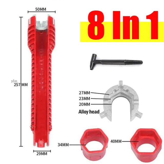 8 - in - 1 or 5 - in - 1 Flume Wrench Sink Faucet Plumbing Tools - Johnbob's