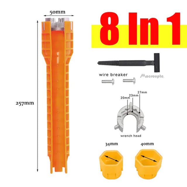 8 - in - 1 or 5 - in - 1 Flume Wrench Sink Faucet Plumbing Tools - Johnbob's