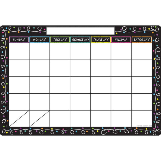 Ashley Chalk Loops Dry Erase Calendar Poly Chart, 13"x19" (91048) - Johnbob's General Store