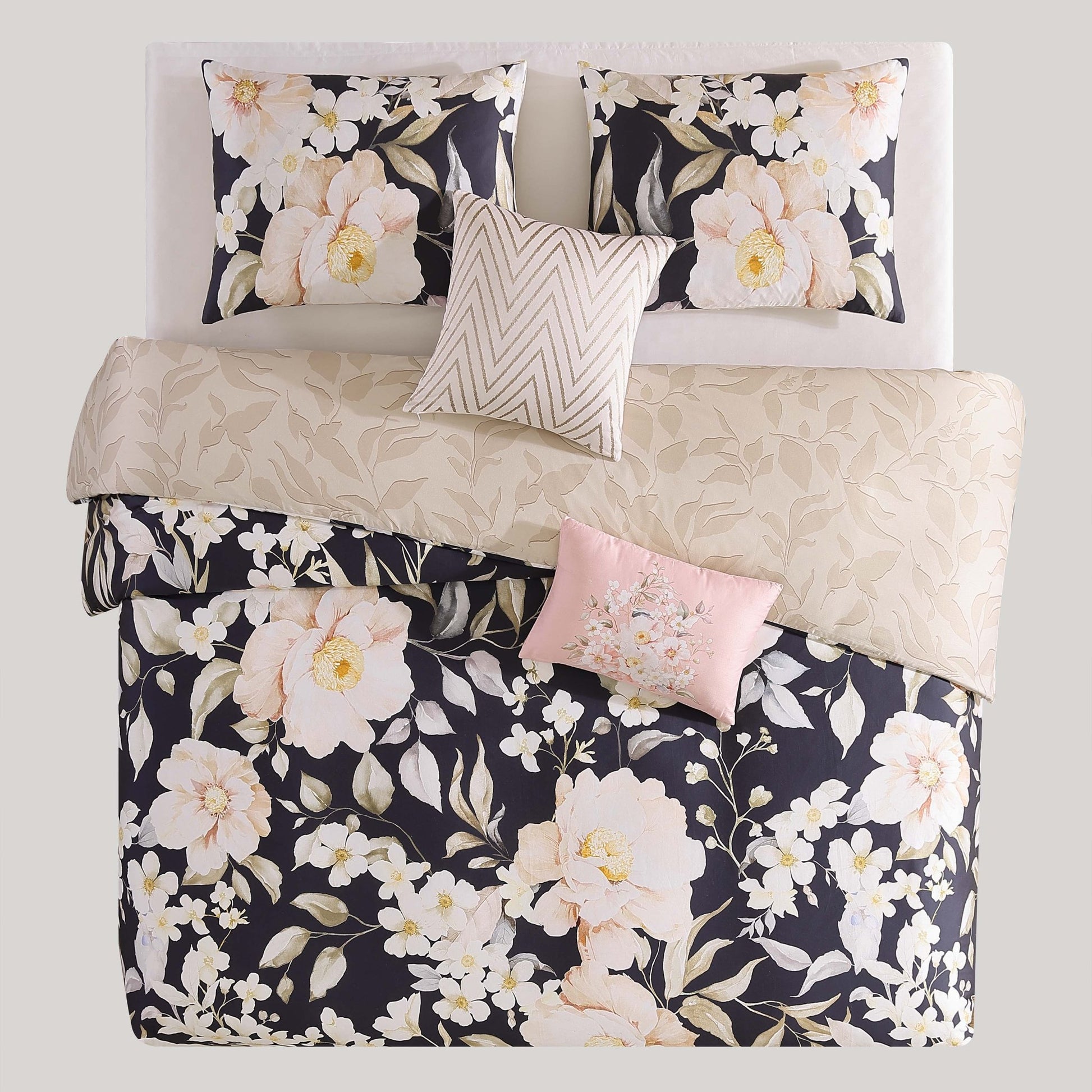 Bebejan Blossom Haven 100% Cotton 5 - Piece Reversible Comforter Set - Johnbob's General Store