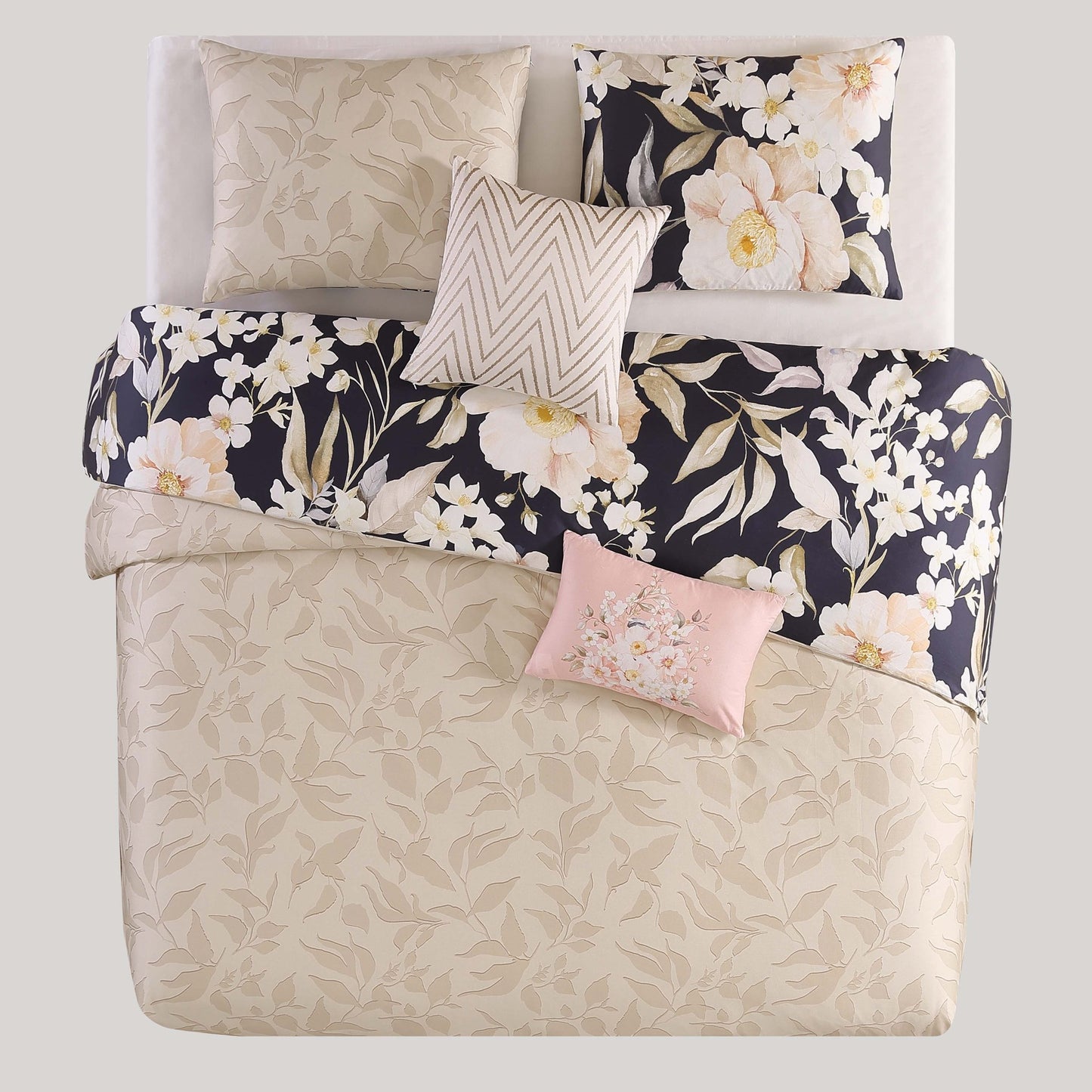 Bebejan Blossom Haven 100% Cotton 5 - Piece Reversible Comforter Set - Johnbob's General Store