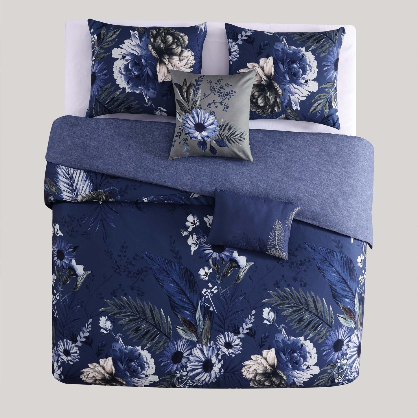 Bebejan Daisy Blue 5 Piece Reversible Comforter Set - Johnbob's General Store