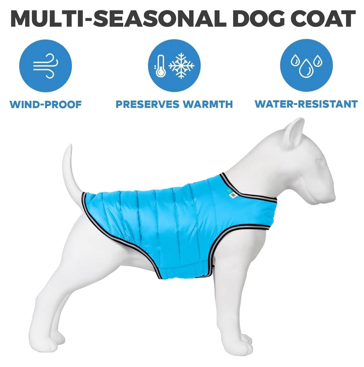 Blue Dog Winter Coat for Large Dogs Waterproof Dog Warm Jacket XXSmall Size - Johnbob's