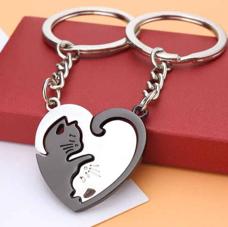 Cat Lovers Heart Keychain Pendant - Johnbob's General Store