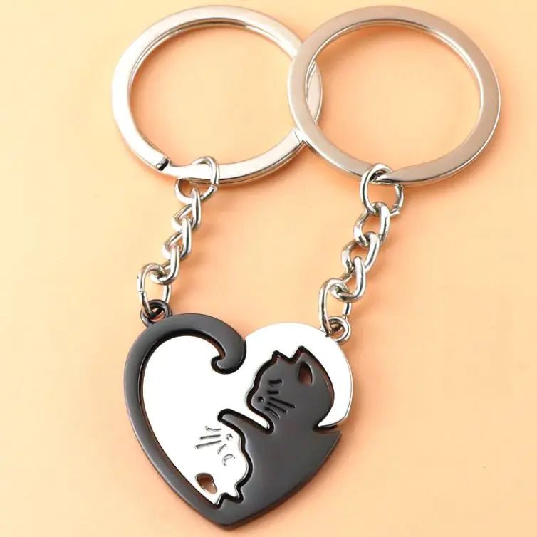 Cat Lovers Heart Keychain Pendant - Johnbob's General Store