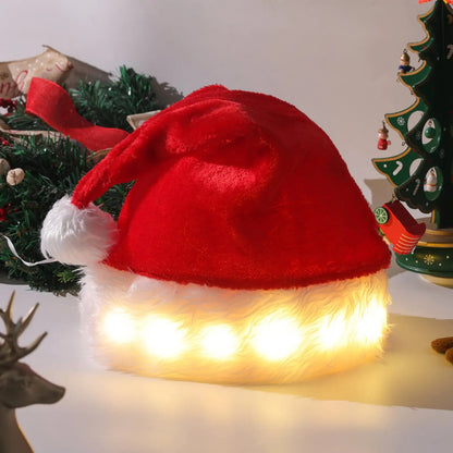 Christmas Hat LED Light Plush - Johnbob's General Store, LLC #santahat