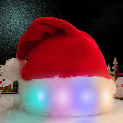 Christmas Hat LED Light Plush - Johnbob's General Store, LLC #santahat