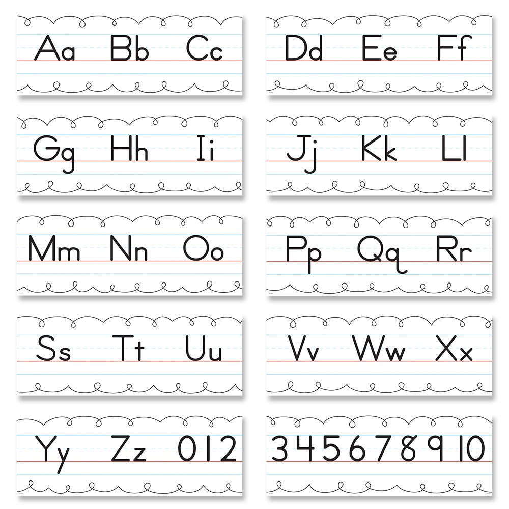 Creative Teaching Traditional Manuscript Alphabet Line Bulletin Board, 20' w x 8.75" h (CTP 10170) - Johnbob's General Store