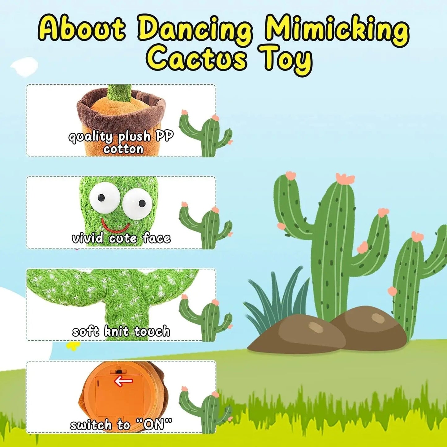 Dancing Cactus Plush Toy Doll Electronic Recording - Johnbob's General Store, LLC