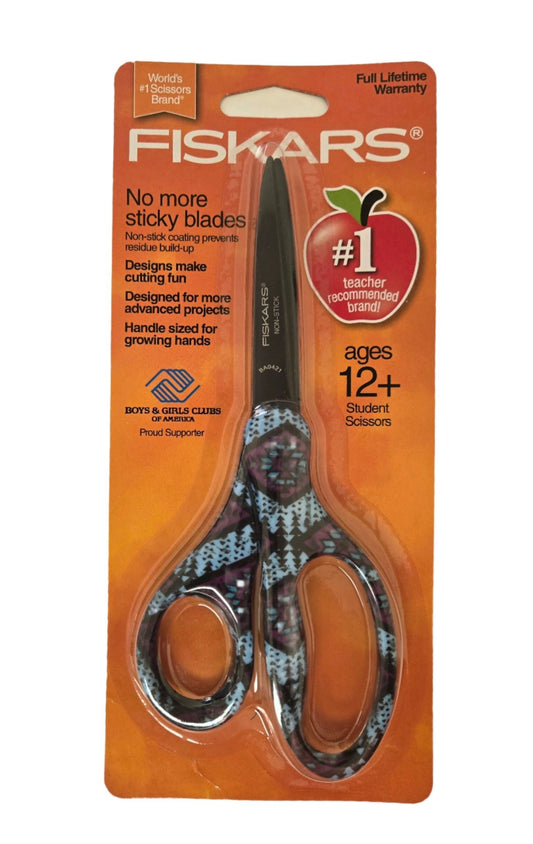 Fiskars Student Scissors, 7 Inch, Ages 12+, Aztec Design (19458) - Johnbob's General Store