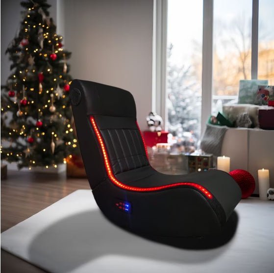 Foldable Gaming Chair With Onboard Speakers, LED Strips, Bluetooth Music Speakers