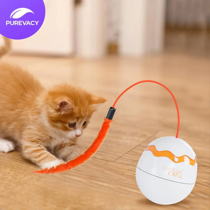 Interactive Cat Toy Dino Egg White Automatic Toy with 360 Degree Rotation Auto - Johnbob's