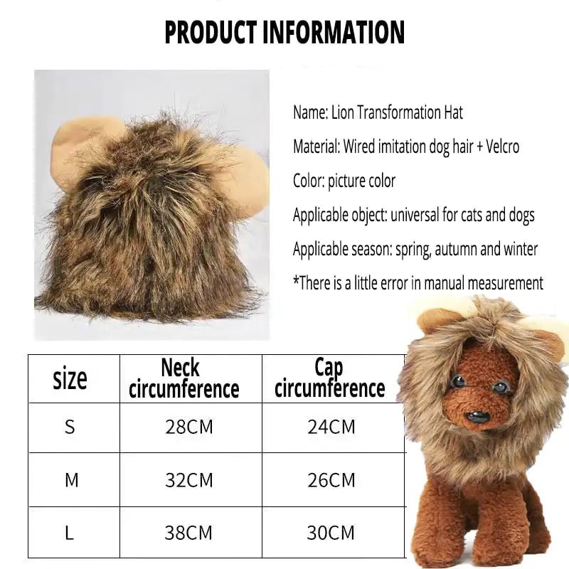 Lion Mane Cat Costume - Johnbob's General Store, LLC