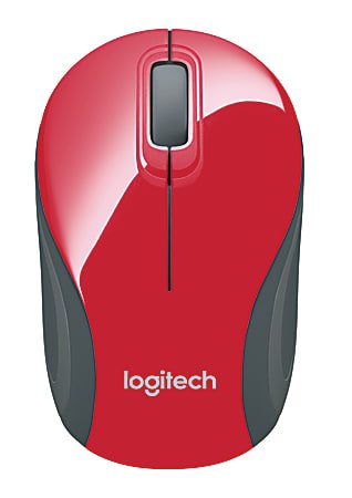 Logitech Wireless Ultra Portable Optical Mini Mouse, Red (M187) - Johnbob's General Store