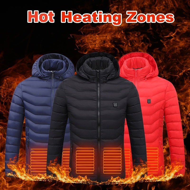 New Heated Jacket Coat USB Electric Jacket Cotton Heater Thermal Clothing Heating Vest - Johnbob's General Store, LLC