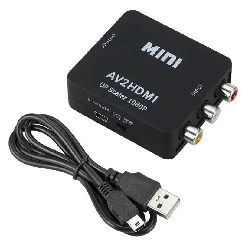 RCA to HDMI Converter Adapter AV 1080P For TV Audio Video Composite CVBS AV2HDMI - Johnbob's General Store, LLC