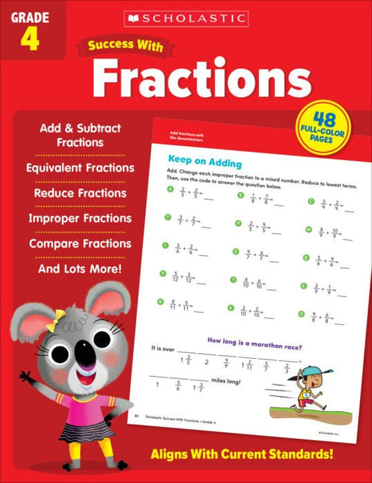 Scholastic Success With Fractions Activity Book Grade 4 (SC 735519) - Johnbob's General Store