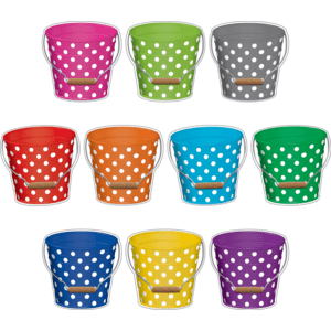 Teacher Created Polka Dots Buckets Accents, Pack of 30 (TCR 5631) - Johnbob's General Store